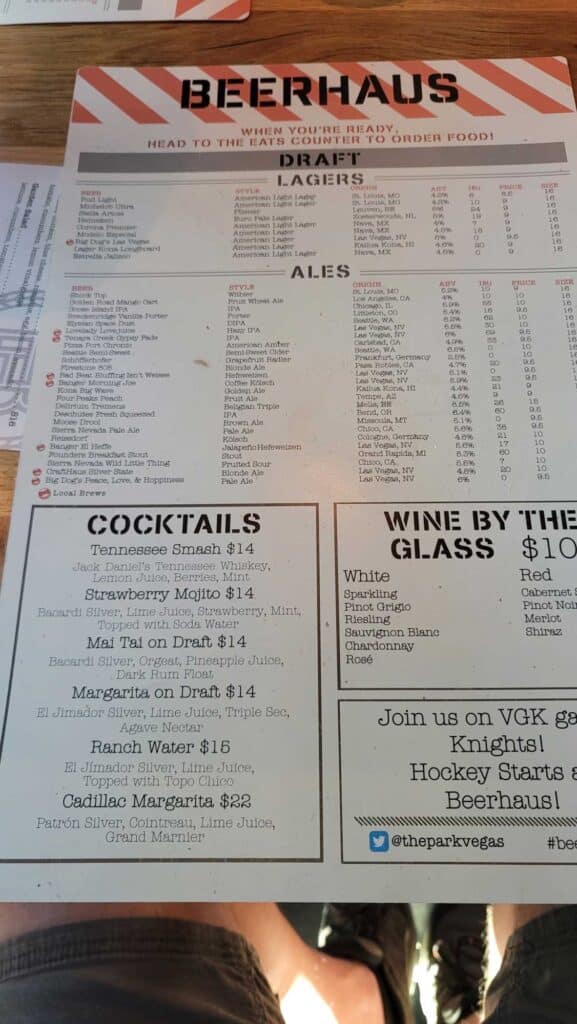 Beerhaus Menu