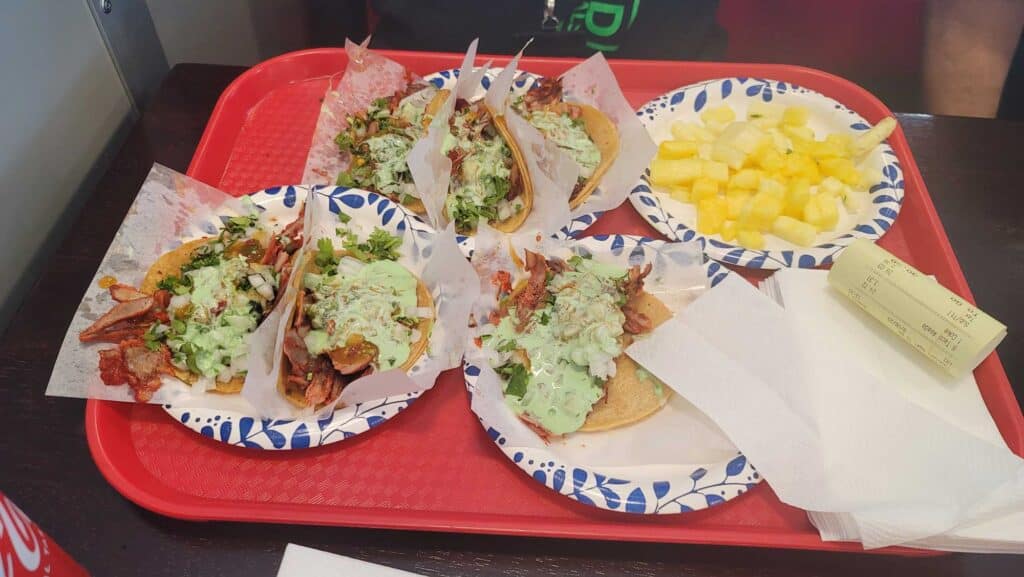 Tacos El Gordo 6 pork tacos with pineapple