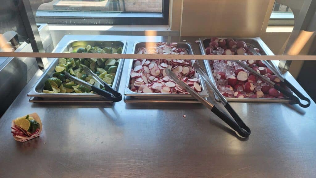 Tacos El Gordo condiments