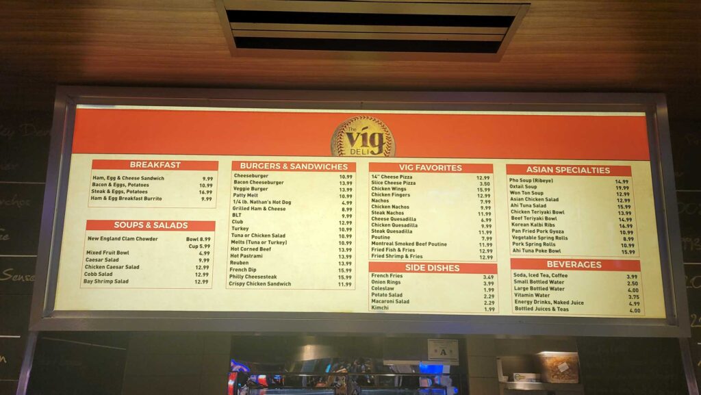 Vig Deli Menu