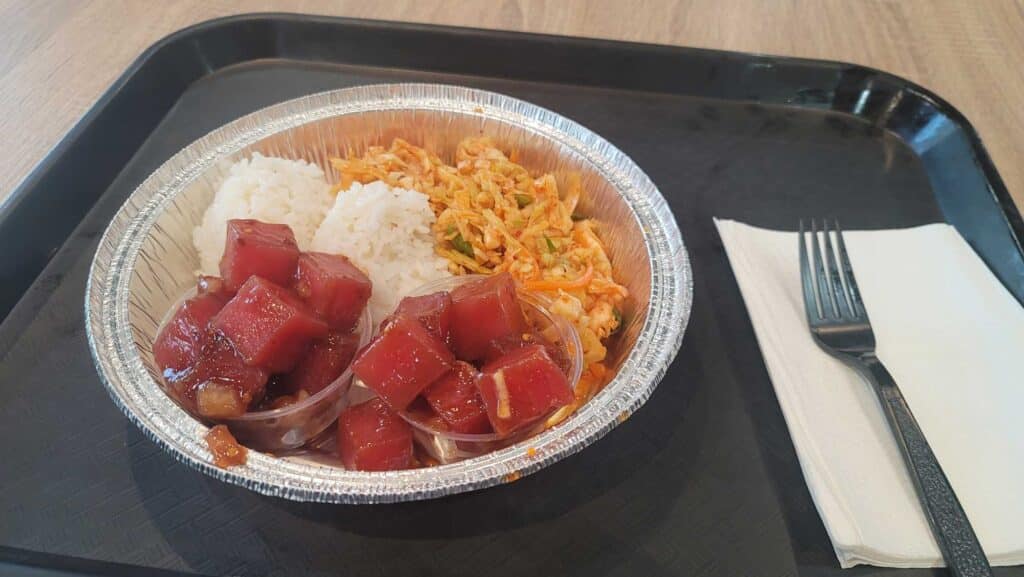 Makai medium Poke and Kimchee slaw