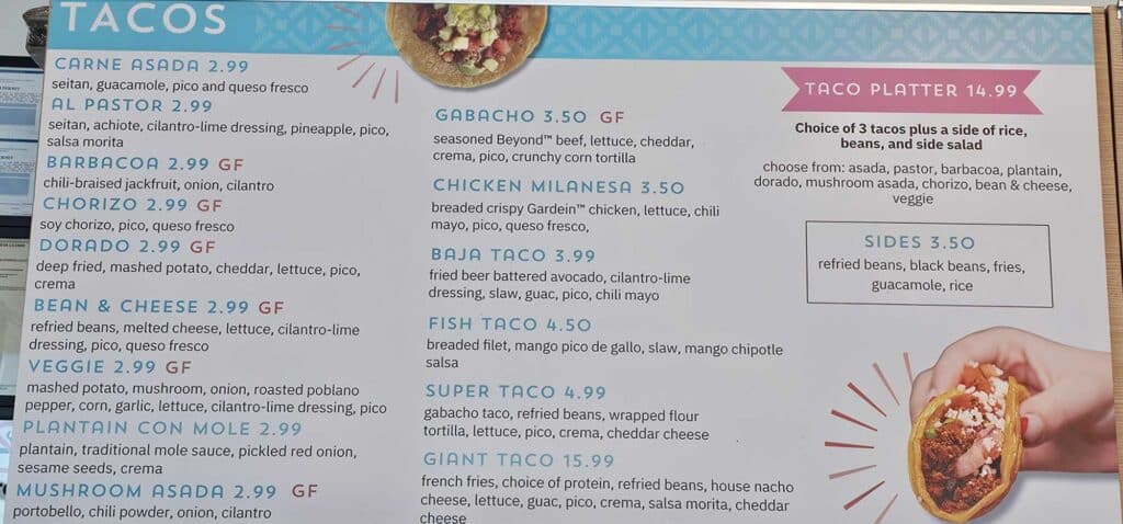 Taco Menu