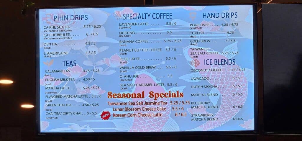 Phin Smith Menu