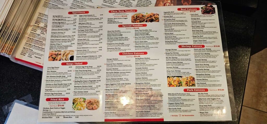 China Tango Bistro Menu