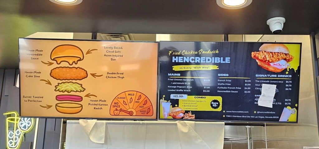 Hencredible Menu