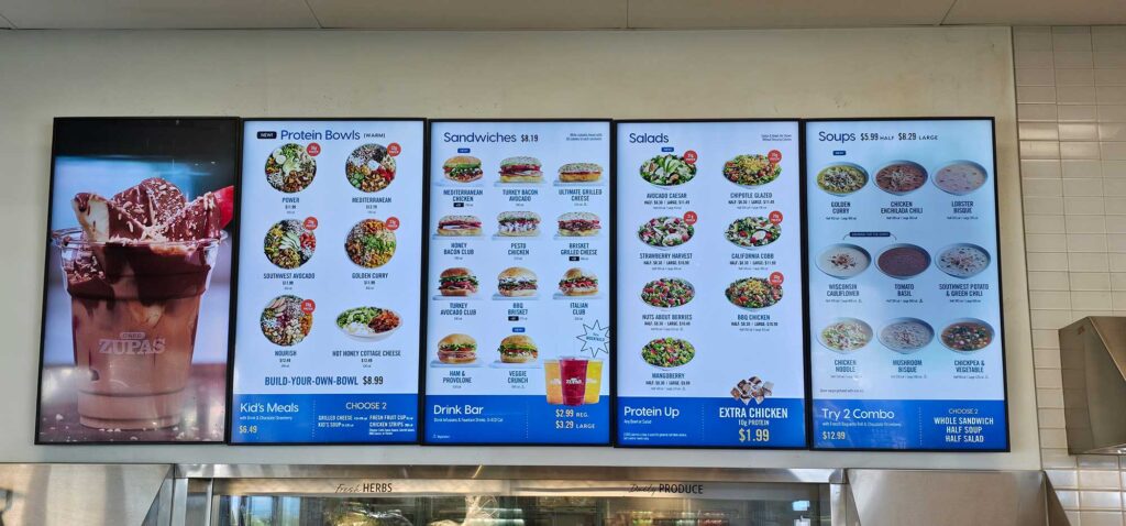 Cafe Zupas Menu