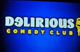 Delirious Comedy Club Sign